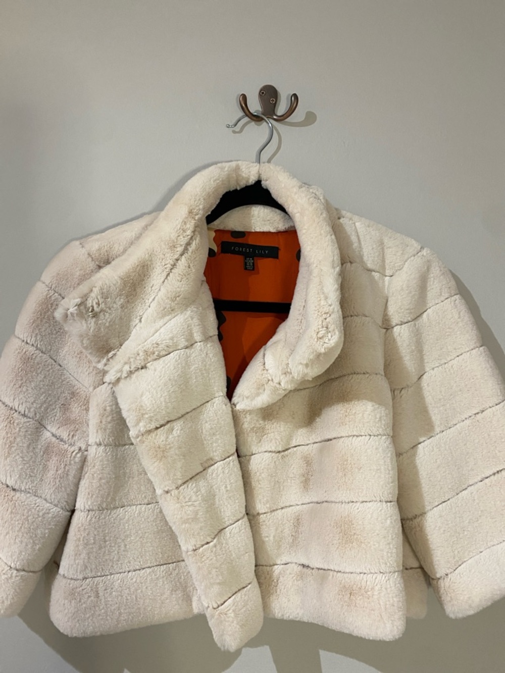 Forest Lily Cream Faux Fur Wedding or Occasion Bolero